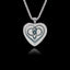 Heart-shaped 925 sterling silver pendant featuring a ceramic insert with an intricate Celtic love knot design.