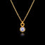 Gold plated 925 sterling silver pendant necklace featuring a round 5mm labradorite gemstone on an adjustable chain.