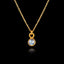 Gold plated 925 sterling silver pendant necklace featuring a round 5mm moonstone gemstone on an adjustable chain.