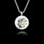 Round 925 sterling silver pendant featuring blue koi fish swimming in stylized water with golden ginkgo leaves.
