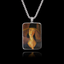 Rectangular 925 sterling silver pendant featuring Amedeo Modigliani's portrait of Jeanne Hébuterne with a large hat.