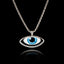 Blue Evil Eye Silver Pendant - Greek Mati Necklace