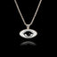 Minimalist Black & White Evil Eye Silver Pendant - Modern Protection Necklace