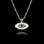 Green Spiral Evil Eye Silver Pendant - Hypnotic Protection Necklace