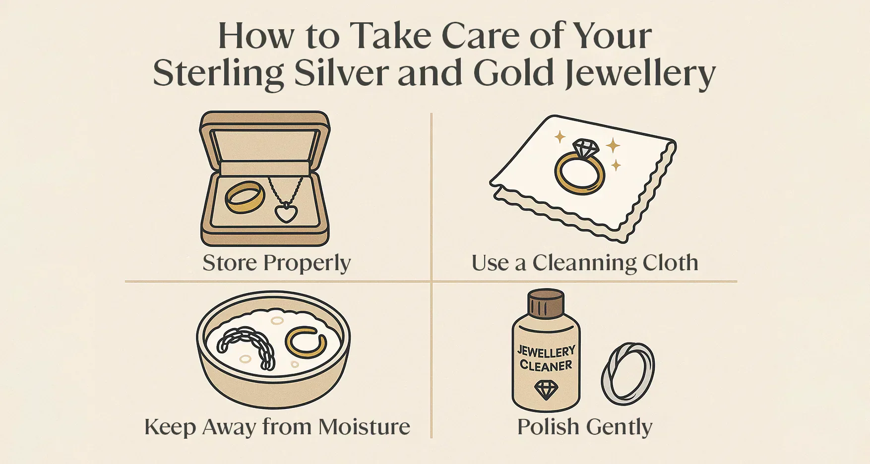 How to Take Care of Your Sterling Silver and Gold Jewellery (14k & 18k Gold)