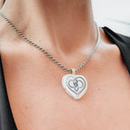 Celtic Love Knot Silver Pendant - Heart Amulet Necklace