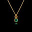 Gold plated 925 sterling silver pendant necklace featuring a round 5mm emerald gemstone on an adjustable chain.