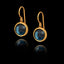 Blue Topaz Gold Plated Hook Earrings - 925 Silver