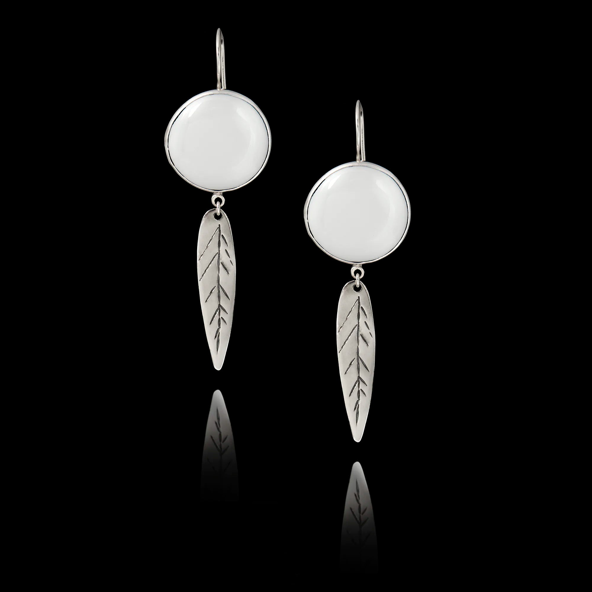 Personalised 925 Sterling Silver Dangle Earrings with Ceramic Art Main image