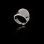 Silver ring on a black background