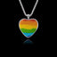 Rainbow Pride Silver Heart Pendant - LGBTQ+ Necklace