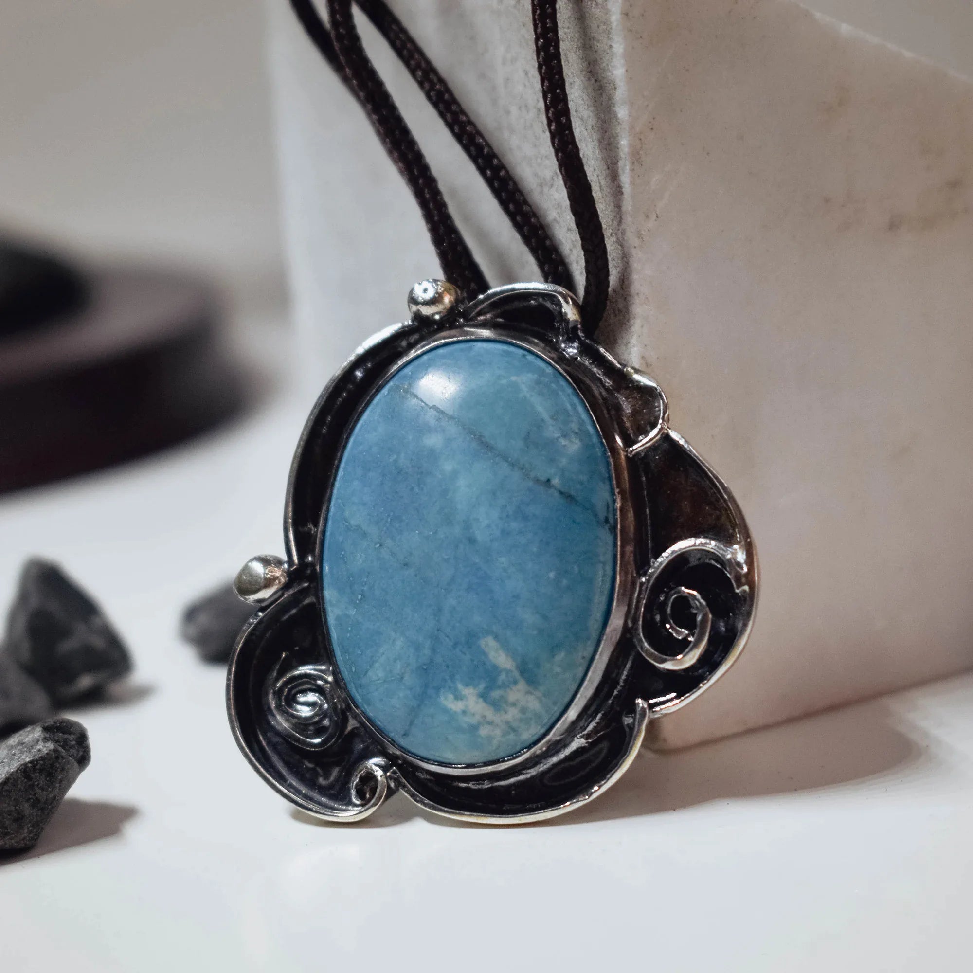 Chaolite Oval Pendant – 925 Sterling Silver Secondary image