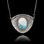 Tropical Beach Silver Necklace - Abstract Ocean Art Pendant