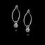 Pair of 925 sterling silver teardrop hook earrings featuring small round brilliant clear zircon gemstones in silver bezel settings.