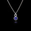 925 sterling silver pendant necklace featuring a round 5mm lapis lazuli gemstone on an adjustable silver chain.