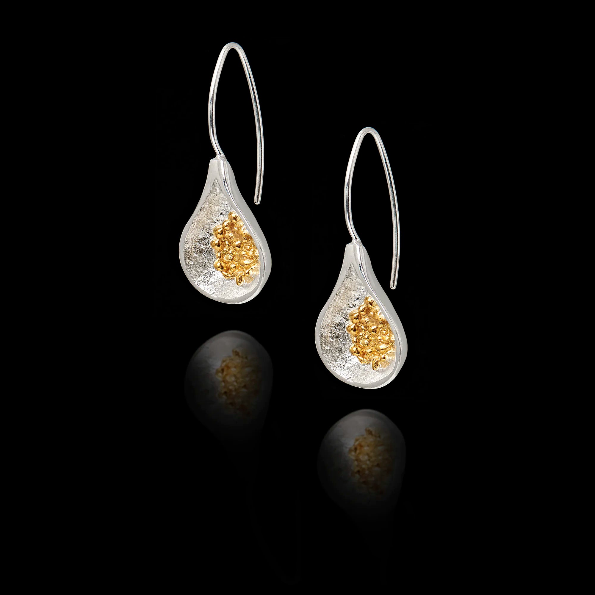 Fig Drop Earrings with Gold Seeds - 925 Silver Secondary image
