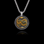 Round 925 sterling silver pendant featuring the Auryn symbol of two intertwined snakes (gold and silver) biting each other's tails.