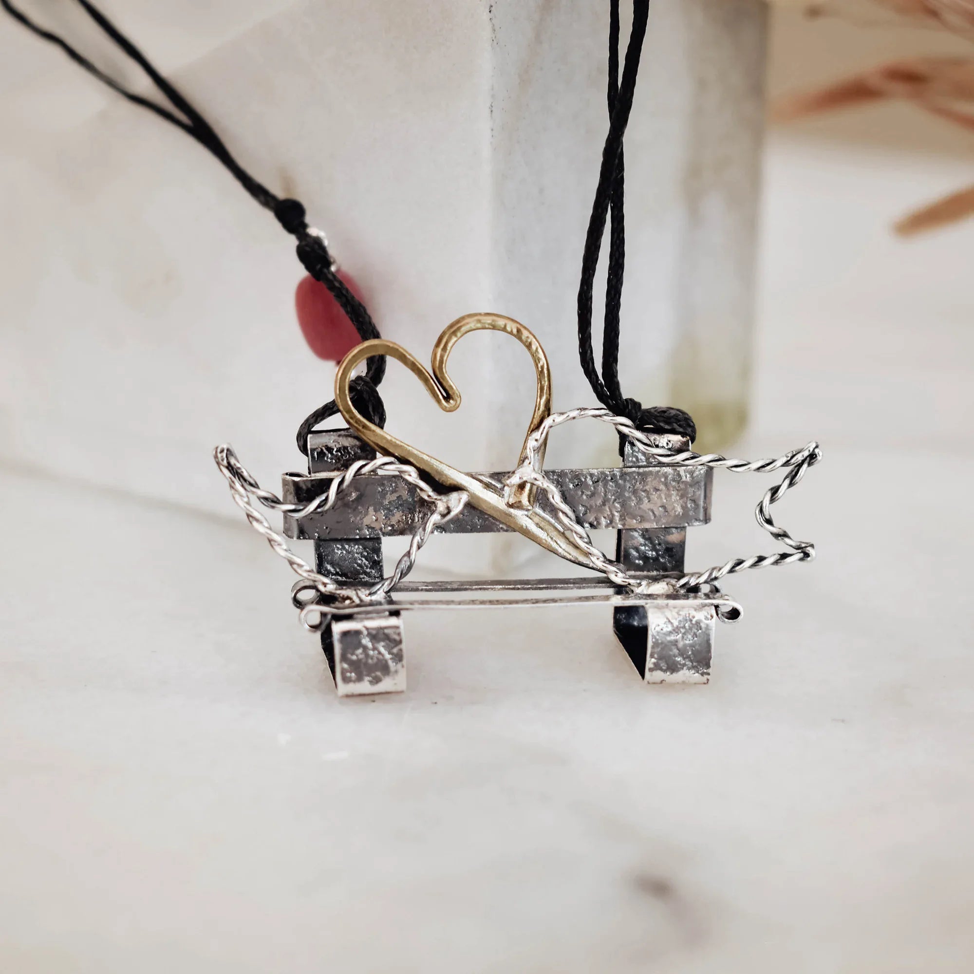 Bench & Heart Pendant – 925 Sterling Silver Secondary image
