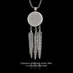 Full Moon Dreamcatcher Silver Pendant - Celestial Boho Necklace