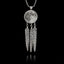 Full Moon Dreamcatcher Silver Pendant - Celestial Boho Necklace