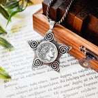Alexander the Great Star Silver Pendant - Ancient Greek Coin Art Necklace