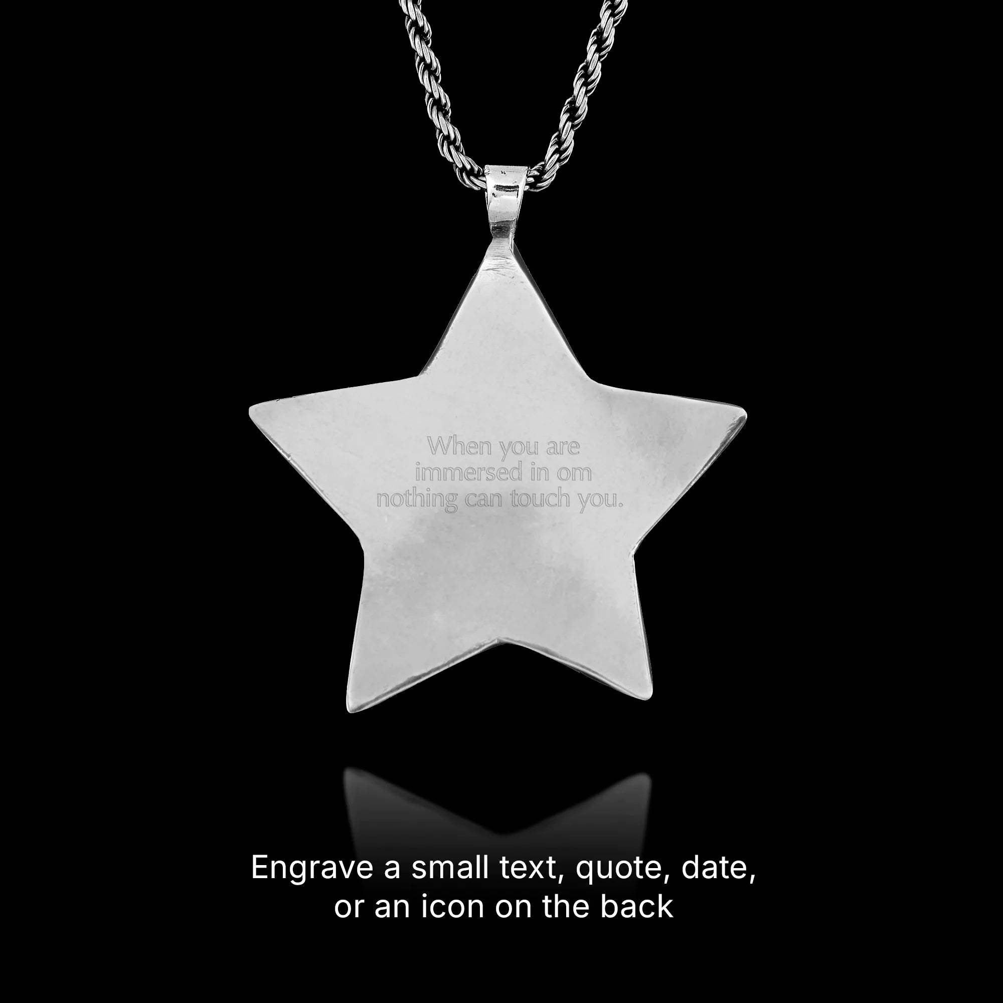Om (Aum) Star Silver Pendant - Sacred Sound Yoga Necklace