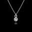 925 sterling silver pendant necklace featuring a round 5mm clear zircon gemstone in a bezel setting on an adjustable silver chain.