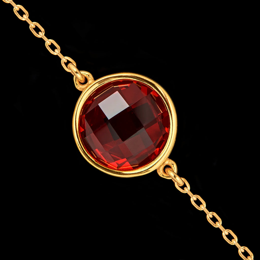 Gold Bracelet with Ruby Gemstone