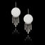 Pair of 925 sterling silver drop earrings featuring a waterfall fringe of five textured silver bars and blank white ceramic inserts ready for custom printing.