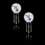Pair of earrings with floral design on a black background