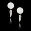 Pair of 925 sterling silver drop earrings featuring engraved silver leaf dangles and blank white ceramic inserts ready for custom printing.