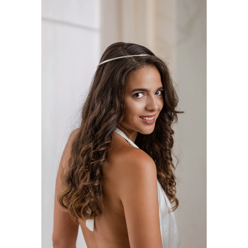 Greek Orthodox Wedding Crowns/ Stefana with Carved band and round wire