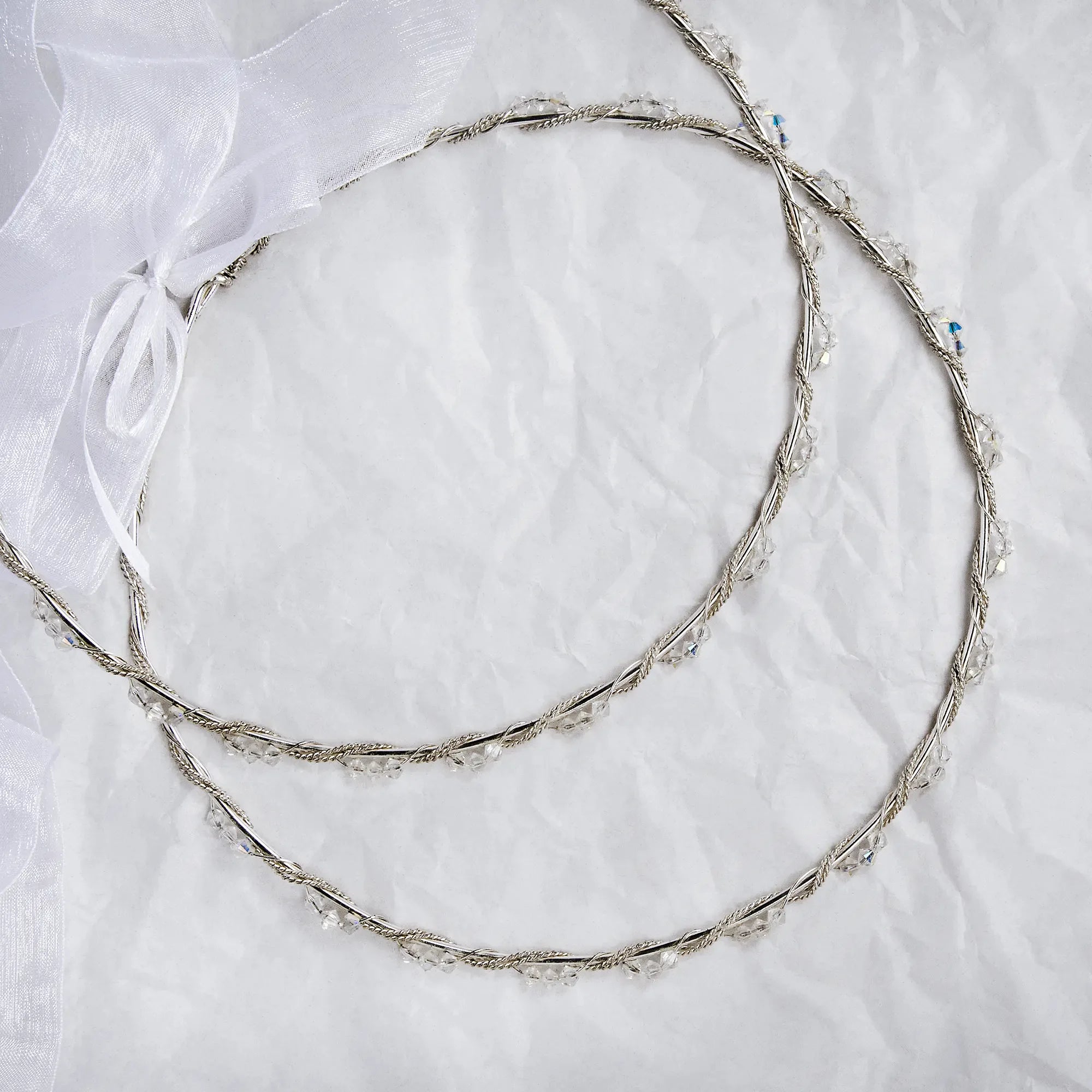 Sterling Silver Stefana with Double Twisted Wire & Swarovski Crystals