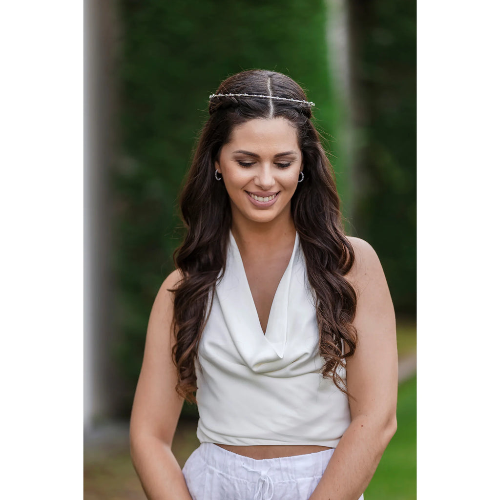 Greek Orthodox Twisted Wedding Crowns/ Stefana with Colourful Crystals