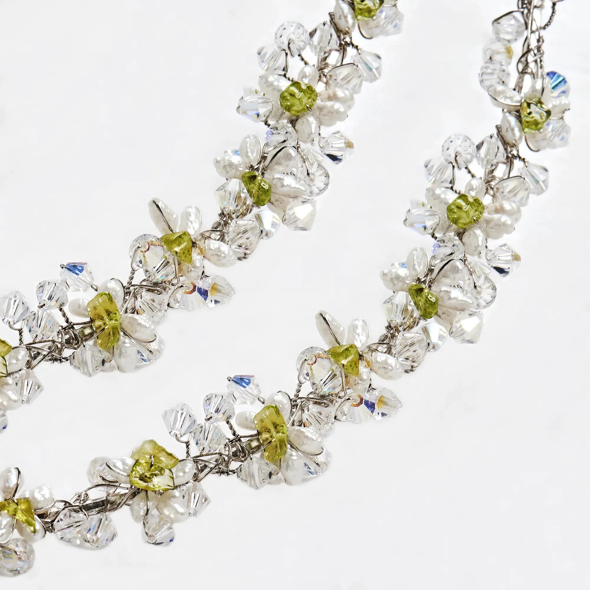 Greek Orthodox Wedding Crowns / Stefana with Pearls, Tourmaline & Swarovski Crystals Secondary image