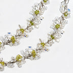 Greek Orthodox Wedding Crowns / Stefana with Pearls, Tourmaline & Swarovski Crystals