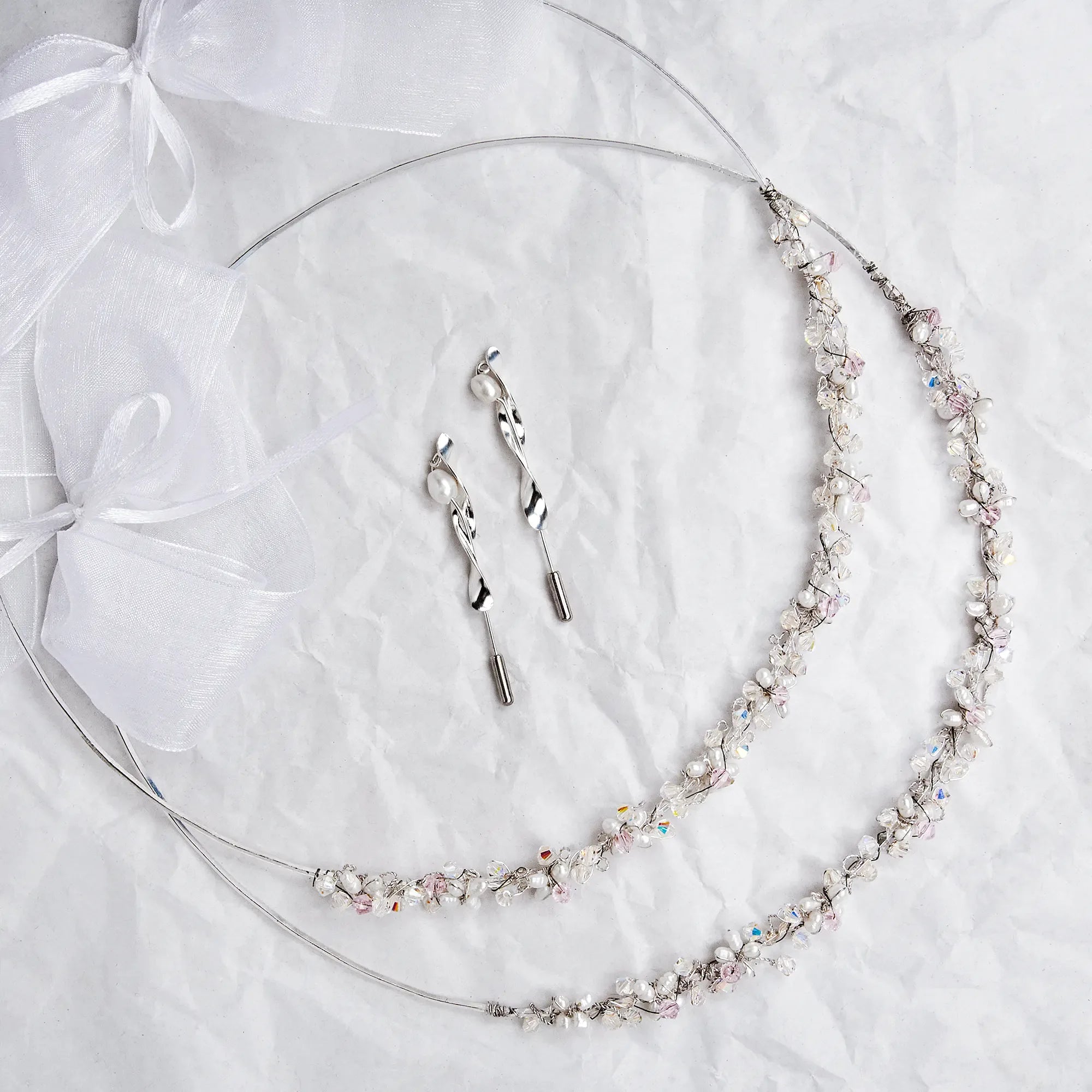 Greek Orthodox Wedding Crowns / Stefana with Pearls & Swarovski Main image