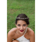 Greek Orthodox Wedding Crowns (Stefana), Laurel Leaf, Red Coral & Pearl Accents