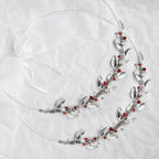 Greek Orthodox Wedding Crowns (Stefana), Laurel Leaf, Red Coral & Pearl Accents