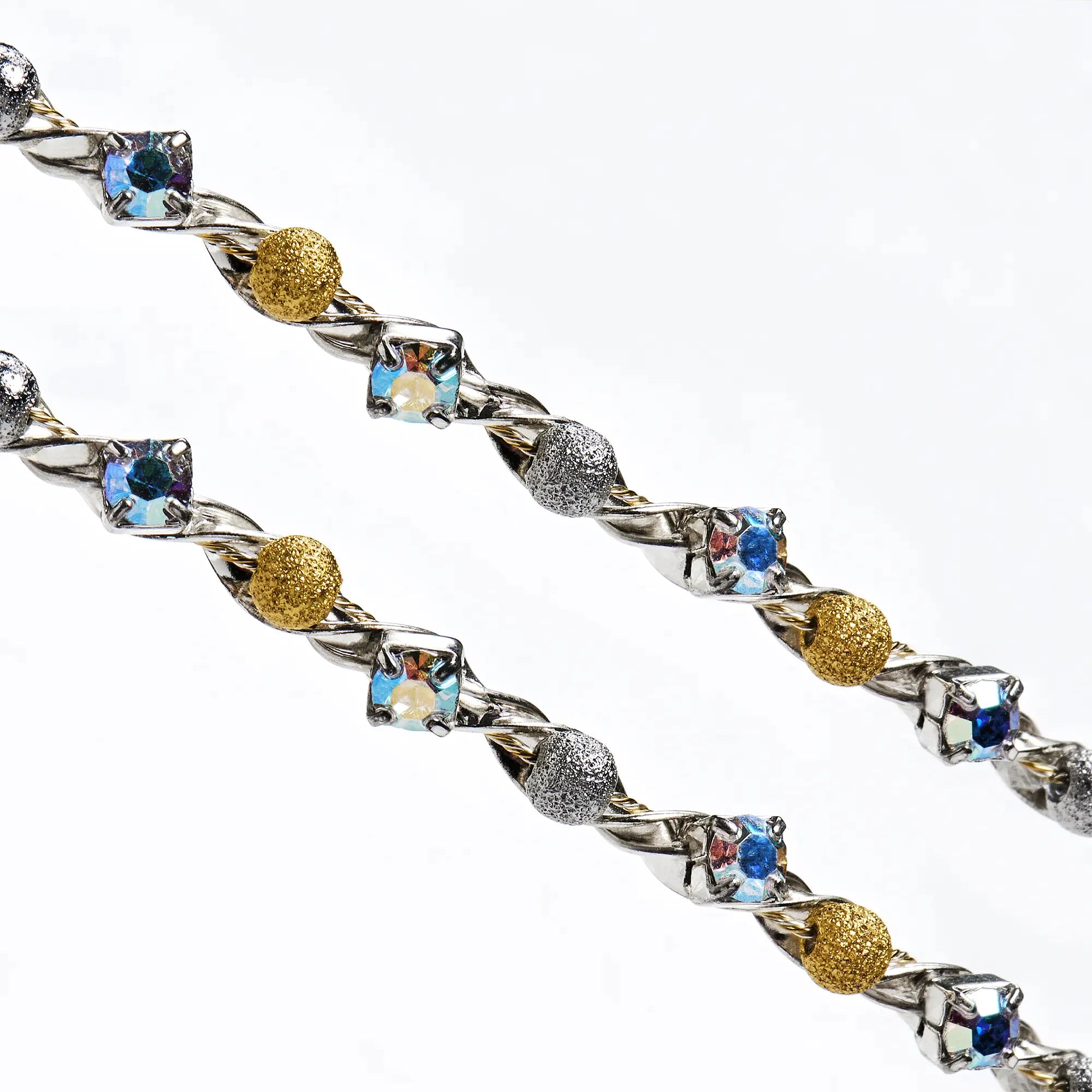 Greek Orthodox Wedding Crowns (Stefana), plated Beades & Crystals Secondary image