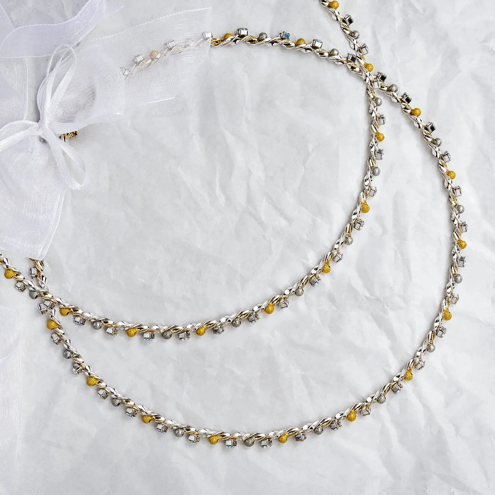 Greek Orthodox Wedding Crowns (Stefana), plated Beades & Crystals Main image