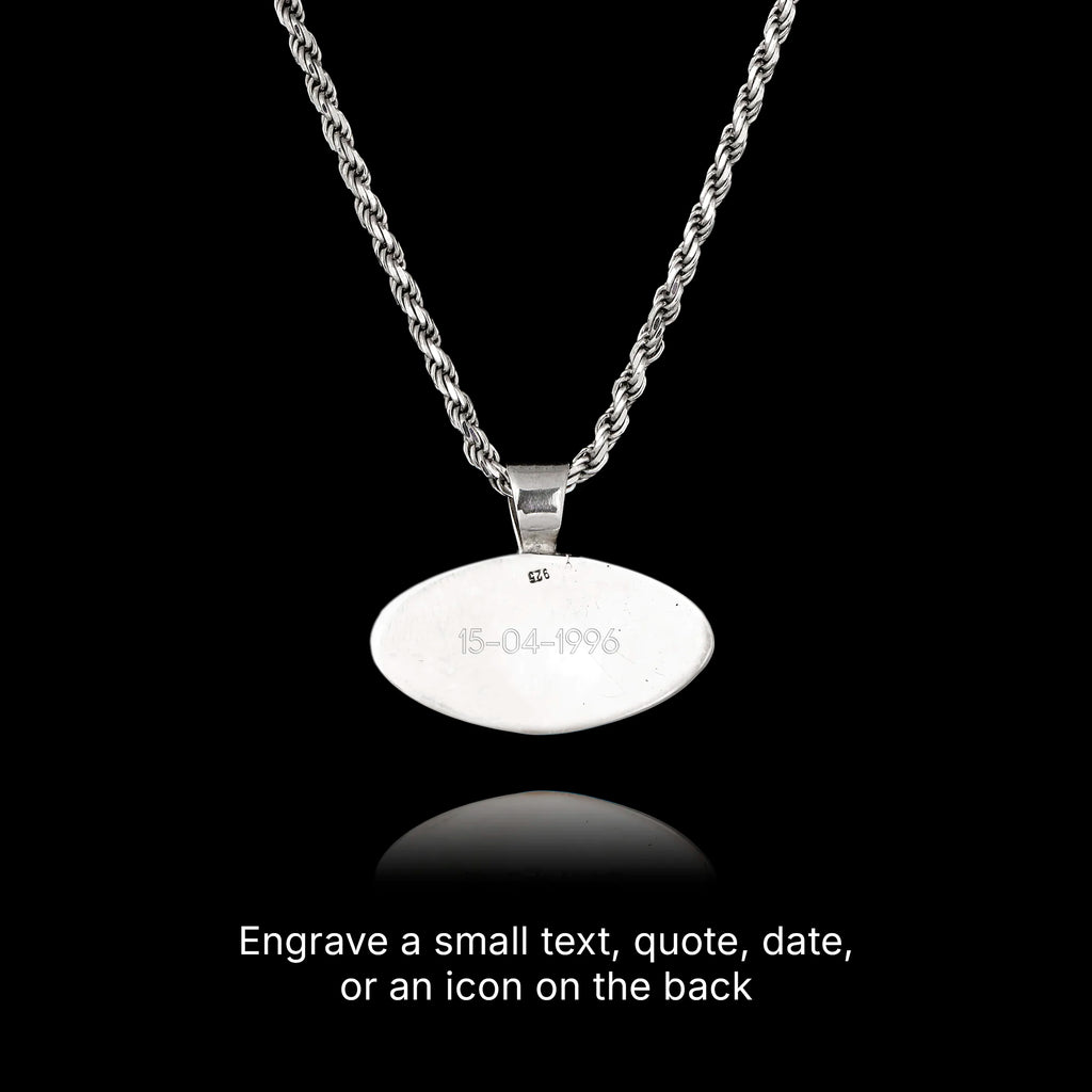 Realistic Deep Blue Evil Eye Silver Pendant - Greek Mati Necklace