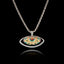 Patterned Evil Eye Silver Pendant - Folk Art Protection Necklace