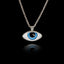 Classic Blue Evil Eye Silver Pendant - Traditional Mati Necklace