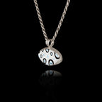 Polka Dot Evil Eye Silver Pendant - Modern Pop Art Necklace