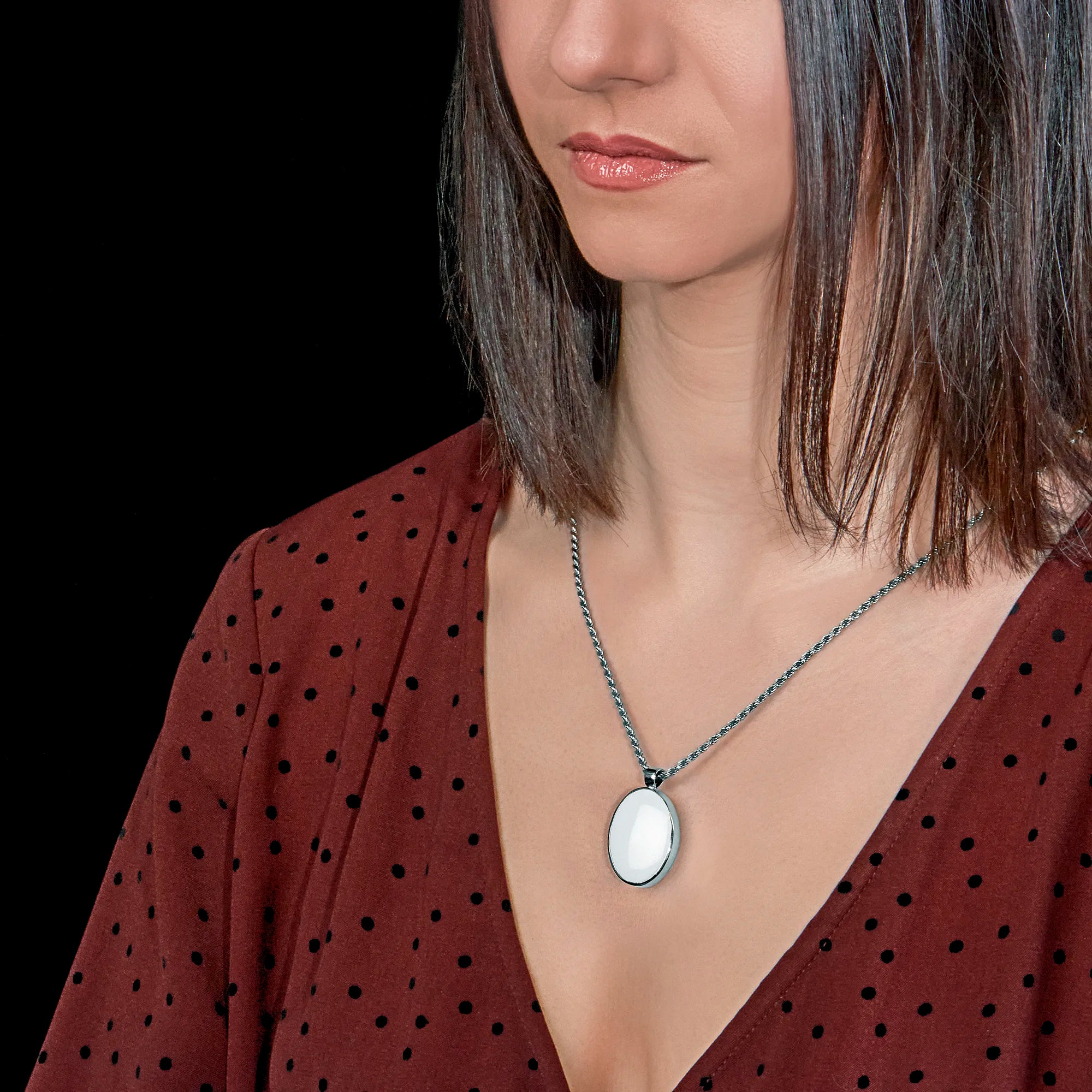 Sterling Silver Oval Pendant