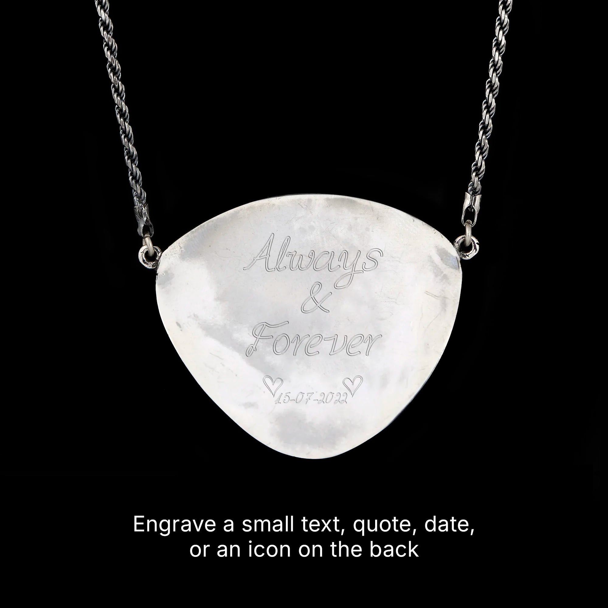 Tropical Beach Silver Necklace - Abstract Ocean Art Pendant