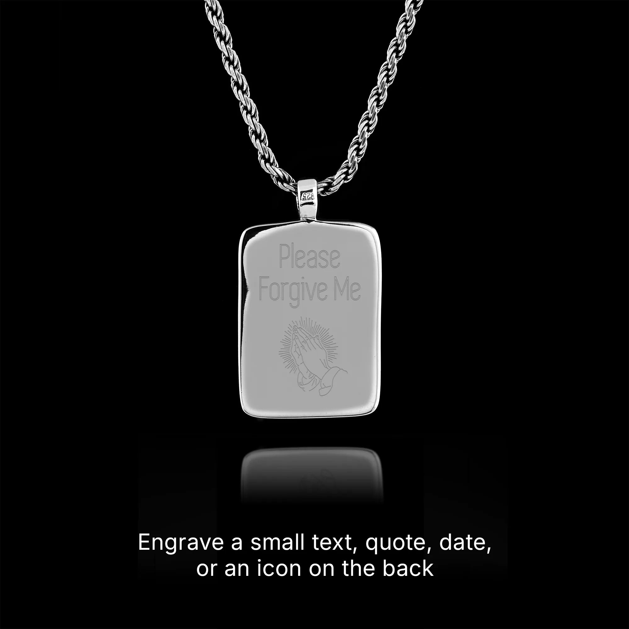 Saint George Silver Icon Pendant - Orthodox Christian Necklace