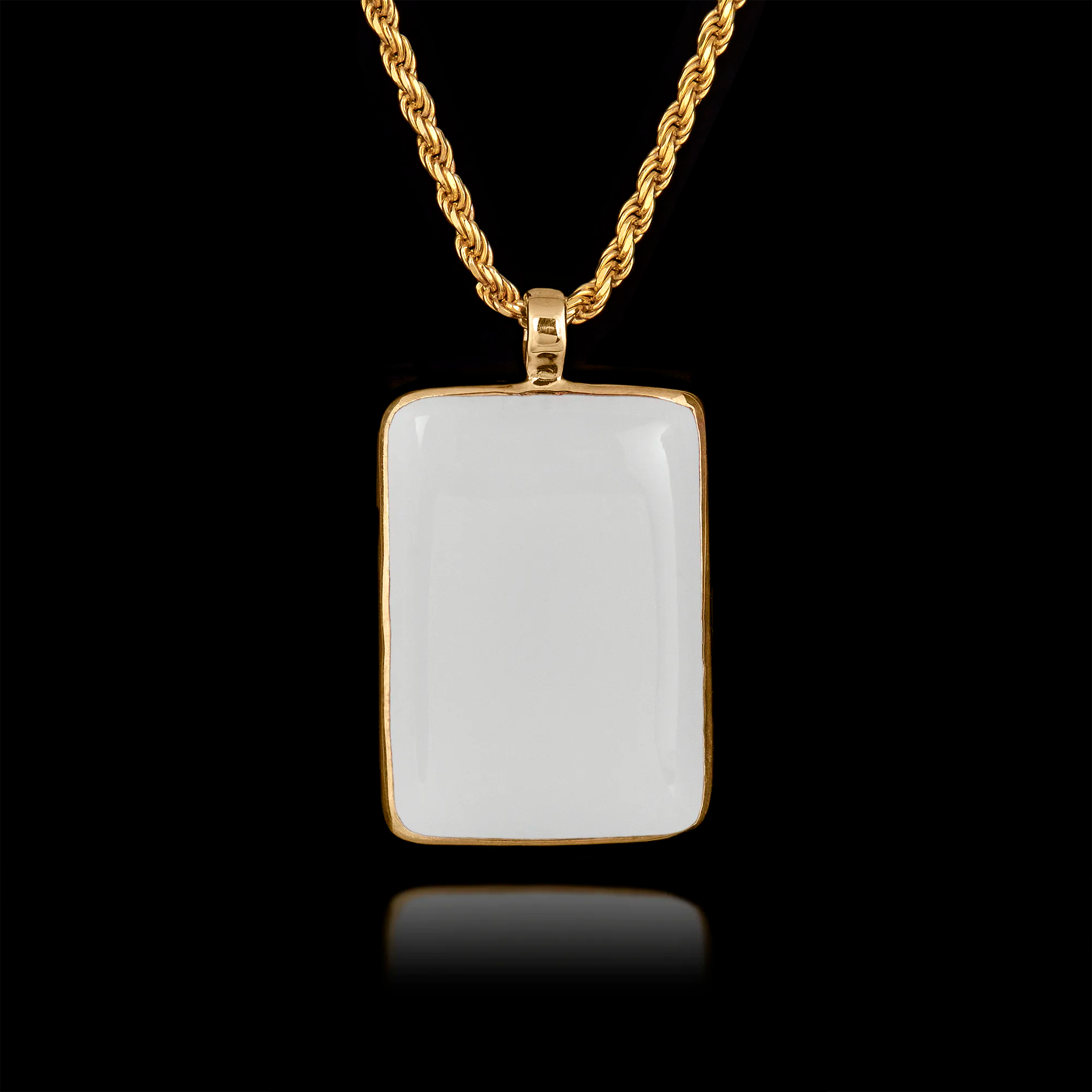 18K Gold Rectangular Pendant - Personalise it