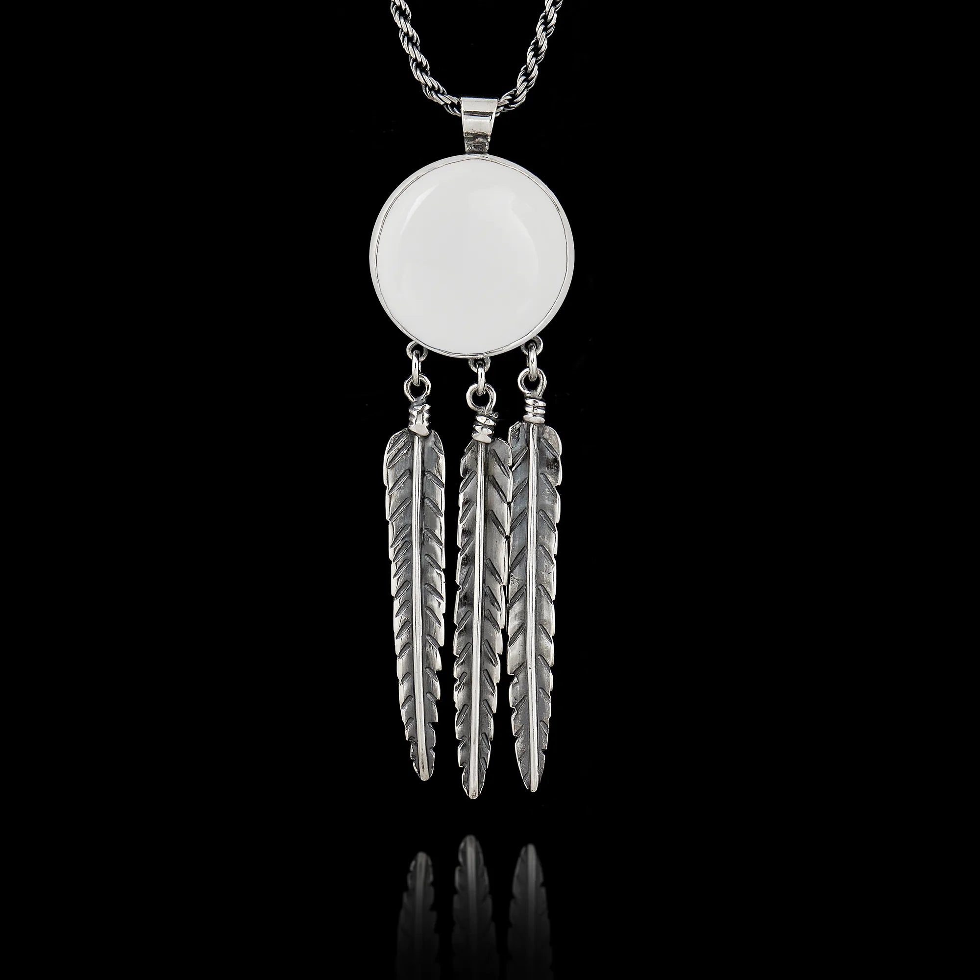 Sterling Silver Feather-Drop Pendant